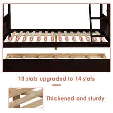 Load image into Gallery viewer, Unovivy Twin Over Full Bunk Bed with Trundle, Bunk Beds Twin Over Full Size with Guardrails and Ladder, Suitable for Kids, Teens, Boys, Girls, No Box Spring Needed, Espresso