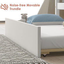 Load image into Gallery viewer, Unovivy Twin Over Full Bunk Bed with Trundle, Bunk Beds Twin Over Full Size with Guardrails and Ladder, Suitable for Kids, Teens, Boys, Girls, No Box Spring Needed, White