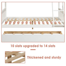 Load image into Gallery viewer, Unovivy Twin Over Full Bunk Bed with Trundle, Bunk Beds Twin Over Full Size with Guardrails and Ladder, Suitable for Kids, Teens, Boys, Girls, No Box Spring Needed, White