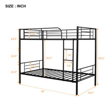 Load image into Gallery viewer, Unovivy Metal Bunk Bed, Sturdy Steel Heavy Duty Bed Frame with Safety Guard Rails & Flat Ladder, Space-Saving Beds for Kids Teens Adults - No Box Spring Needed (Black), Twin
