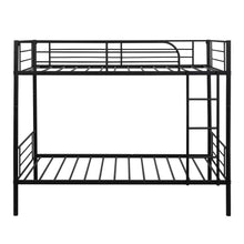 Load image into Gallery viewer, Unovivy Metal Bunk Bed, Sturdy Steel Heavy Duty Bed Frame with Safety Guard Rails & Flat Ladder, Space-Saving Beds for Kids Teens Adults - No Box Spring Needed (Black), Twin