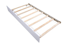 Load image into Gallery viewer, Unovivy Twin Bed with Trundle, Platform Bed Frame with Headboard and Footboard, Suitable for Bedroom Small Living Space, No Box Spring Needed, White