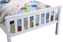 Load image into Gallery viewer, Unovivy Twin Bed with Trundle, Platform Bed Frame with Headboard and Footboard, Suitable for Bedroom Small Living Space, No Box Spring Needed, White