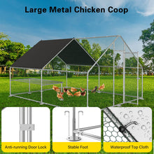 Load image into Gallery viewer, Unovivy Large Metal Chicken Coop with Rest Table Run, Walk-in Poultry Cage Hen Run House Rabbits with Waterproof Cover and Secure Lock for Outside, Backyard and Farm (9.8' Lx13.1' Wx6.4' H)