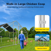 Load image into Gallery viewer, Unovivy Large Metal Chicken Coop with Rest Table Run, Walk-in Poultry Cage Hen Run House Rabbits with Waterproof Cover and Secure Lock for Outside, Backyard and Farm (9.8' Lx13.1' Wx6.4' H)