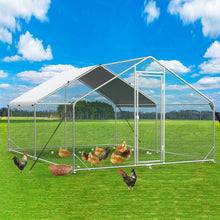 Load image into Gallery viewer, Unovivy Large Metal Chicken Coop Run, Walk-in Poultry Cage Heavy Duty Chicken Runs, Chicken Pen with Waterproof Cover, Ducks Rabbits Habitat Spire Shaped Outdoor Farm Use (123.19 Square Feet)