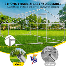 Load image into Gallery viewer, Unovivy Large Metal Chicken Coop Run, Walk-in Poultry Cage Heavy Duty Chicken Runs, Chicken Pen with Waterproof Cover, Ducks Rabbits Habitat Spire Shaped Outdoor Farm Use (189.15 Square Feet)