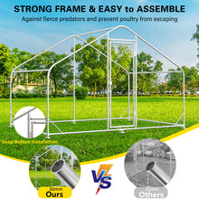 Load image into Gallery viewer, Unovivy Large Metal Chicken Coop Run, Walk-in Poultry Cage Heavy Duty Chicken Runs, Chicken Pen with Waterproof Cover, Ducks Rabbits Habitat Spire Shaped Outdoor Farm Use (60.14 Square Feet)