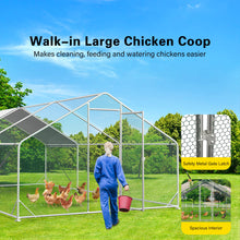 Load image into Gallery viewer, Unovivy Large Metal Chicken Coop Run, Walk-in Poultry Cage Heavy Duty Chicken Runs, Chicken Pen with Waterproof Cover, Ducks Rabbits Habitat Spire Shaped Outdoor Farm Use (189.15 Square Feet)