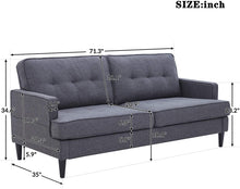 Load image into Gallery viewer, 71" Loveseat Sofa Couch, Soft Linen Upholstery Loveseat