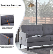 Load image into Gallery viewer, 71" Loveseat Sofa Couch, Soft Linen Upholstery Loveseat