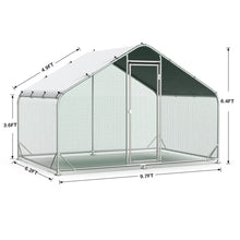 Load image into Gallery viewer, Unovivy Large Metal Chicken Coop Run, Walk-in Poultry Cage Heavy Duty Chicken Runs, Chicken Pen with Waterproof Cover, Ducks Rabbits Habitat Spire Shaped Outdoor Farm Use (60.14 Square Feet)