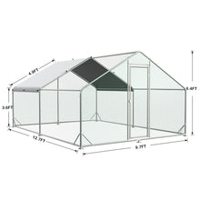 Load image into Gallery viewer, Unovivy Large Metal Chicken Coop Run, Walk-in Poultry Cage Heavy Duty Chicken Runs, Chicken Pen with Waterproof Cover, Ducks Rabbits Habitat Spire Shaped Outdoor Farm Use (123.19 Square Feet)