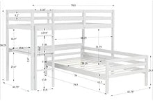 Load image into Gallery viewer, L Shaped Loft Bunk Beds Twin Desk Gray white