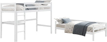 Load image into Gallery viewer, L Shaped Loft Bunk Beds Twin Desk Gray white