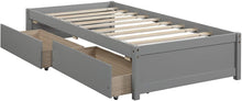 Load image into Gallery viewer, Twin Bed with Storage Drawers Gray