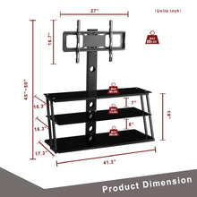 Load image into Gallery viewer, Height Adjustable TV Stand with Mount