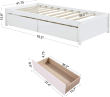 Load image into Gallery viewer, Twin Bed with Storage Drawers White