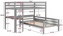 Load image into Gallery viewer, L Shaped Loft Bunk Beds Twin Desk Gray white