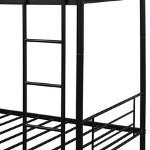 Load image into Gallery viewer, Unovivy Metal Bunk Bed, Sturdy Steel Heavy Duty Bed Frame with Safety Guard Rails &amp; Flat Ladder, Space-Saving Beds for Kids Teens Adults - No Box Spring Needed (Black), Twin
