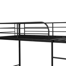 Load image into Gallery viewer, Unovivy Metal Bunk Bed, Sturdy Steel Heavy Duty Bed Frame with Safety Guard Rails &amp; Flat Ladder, Space-Saving Beds for Kids Teens Adults - No Box Spring Needed (Black), Twin
