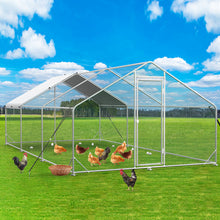 Load image into Gallery viewer, Unovivy Large Metal Chicken Coop Run, Walk-in Poultry Cage Heavy Duty Chicken Runs, Chicken Pen with Waterproof Cover, Ducks Rabbits Habitat Spire Shaped Outdoor Farm Use (189.15 Square Feet)
