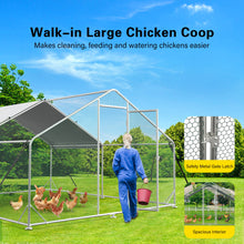 Load image into Gallery viewer, Unovivy Large Metal Chicken Coop Run, Walk-in Poultry Cage Heavy Duty Chicken Runs, Chicken Pen with Waterproof Cover, Ducks Rabbits Habitat Spire Shaped Outdoor Farm Use (123.19 Square Feet)
