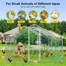 Load image into Gallery viewer, Unovivy Large Metal Chicken Coop Run, Walk-in Poultry Cage Heavy Duty Chicken Runs, Chicken Pen with Waterproof Cover, Ducks Rabbits Habitat Spire Shaped Outdoor Farm Use (189.15 Square Feet)
