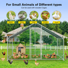 Load image into Gallery viewer, Unovivy Large Metal Chicken Coop Run, Walk-in Poultry Cage Heavy Duty Chicken Runs, Chicken Pen with Waterproof Cover, Ducks Rabbits Habitat Spire Shaped Outdoor Farm Use (60.14 Square Feet)
