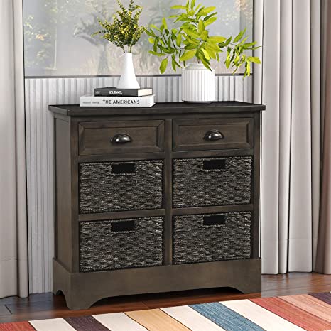 Light Grey Drawers Storage Cabinet