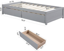 Load image into Gallery viewer, Twin Bed with Storage Drawers Gray
